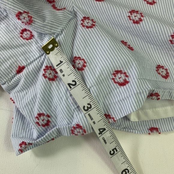 LOFT Womens Shorts Large Lined Embroidered Sun Dot Flat Front Casual Cotton - Picture 11 of 12